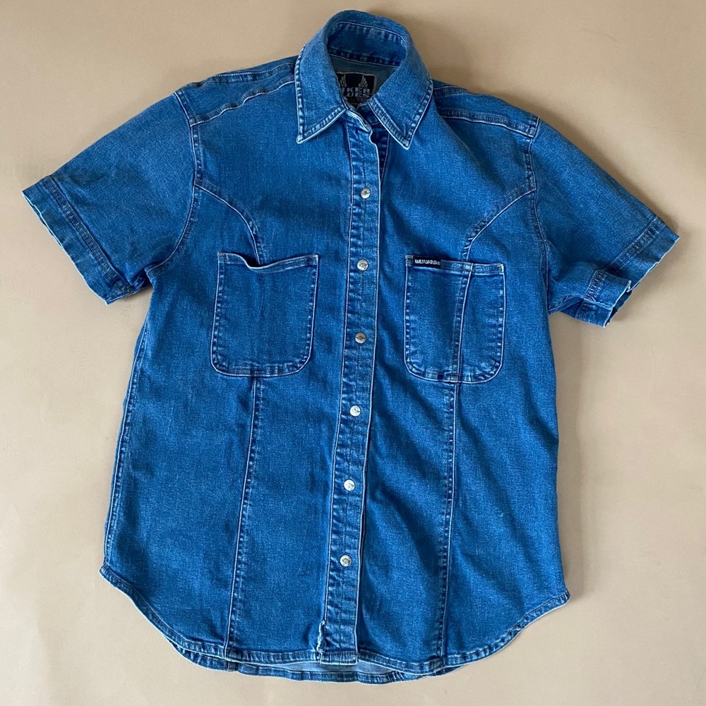 Vintage Biker Blues Denim Button-up